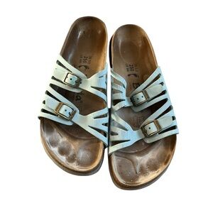 Birkenstock Women's Light Blue Triple-Buckle Sandals
